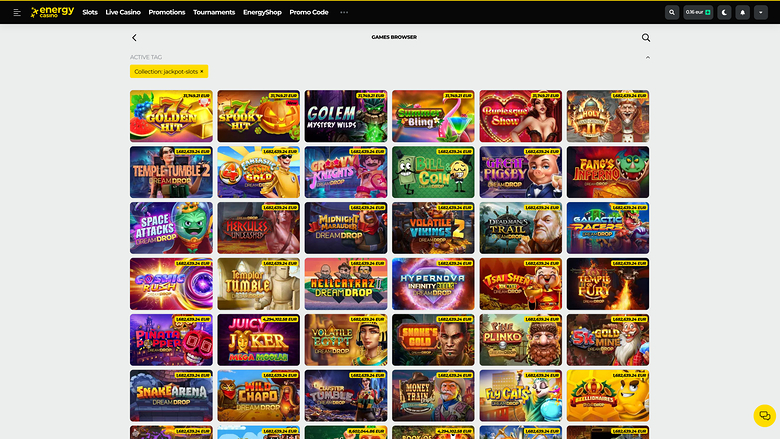 Energy Casino Jackpot Desktop