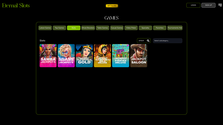 Eternal Slots Casino Jackpot Desktop