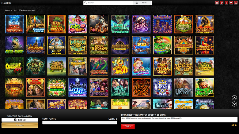 EuroBets Casino Games Desktop
