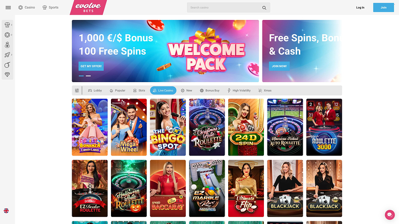 Evolve Casino Desktop Live Dealer