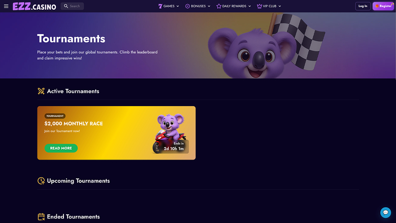 EZZ Casino Tournaments Desktop