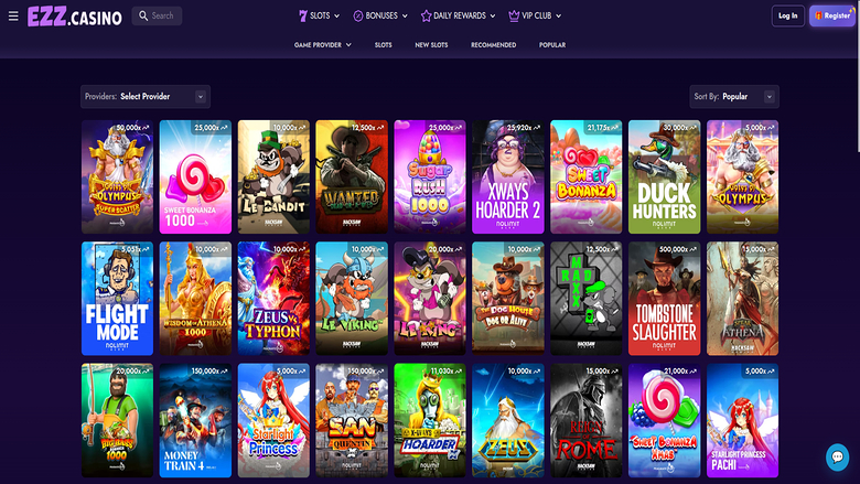 EZZ Casino Games Desktop