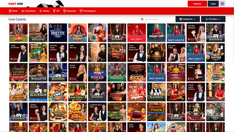 F1 Casino Desktop Live Dealer