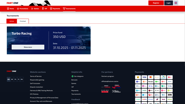 F1 Casino Desktop Tournaments