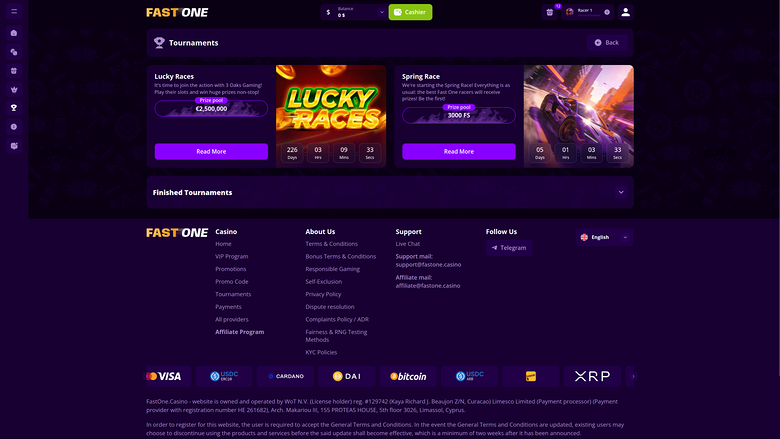 F1 Casino Desktop Tournaments