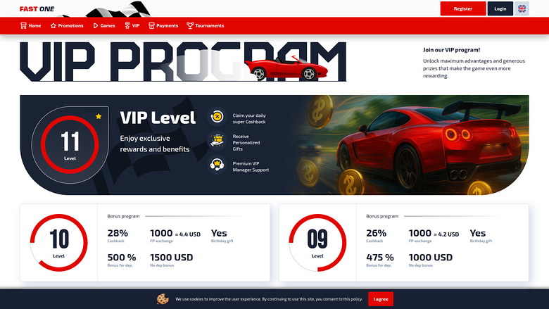 F1 Casino Desktop VIP Program