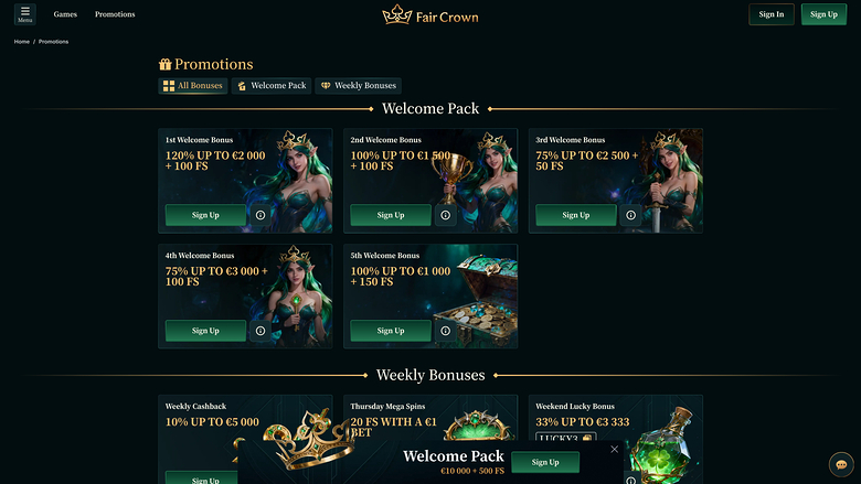 FairCrown Casino Promotions
