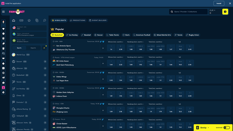 FanoBet Casino Promotions Desktop