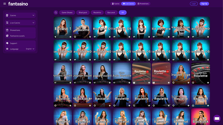 Fantasino Casino Desktop Live Dealer