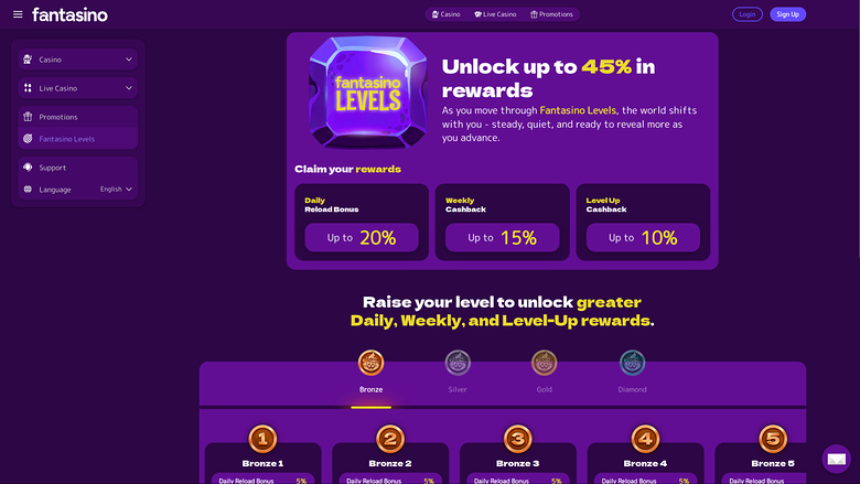 Fantasino Casino Desktop VIP