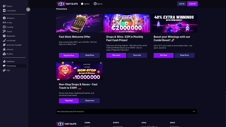 Fast Slots Casino Desktop Promotions