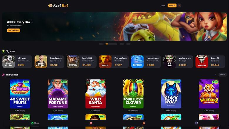 FastBet Casino homepage