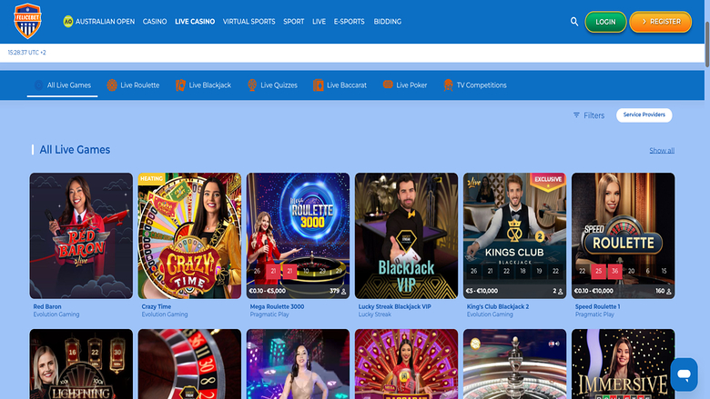Live Dealer screenshot of Felicebet Casino for Desktop