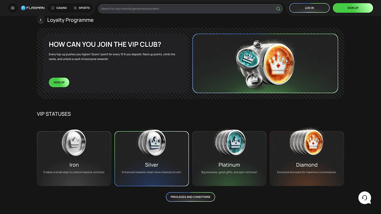 Flagman Casino VIP Desktop