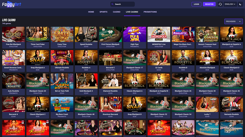 Foggybet Desktop Live Dealer