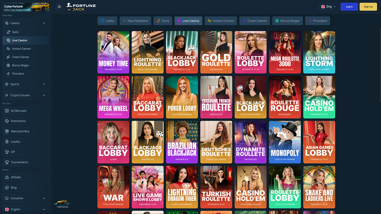 Fortune Jack Casino Desktop Live Dealer