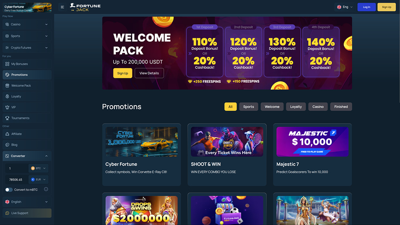 Fortune Jack Casino Desktop Promotions