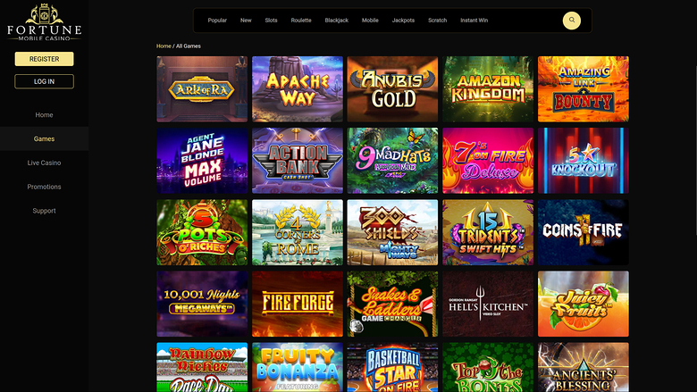 Fortune Mobile Casino Desktop Games