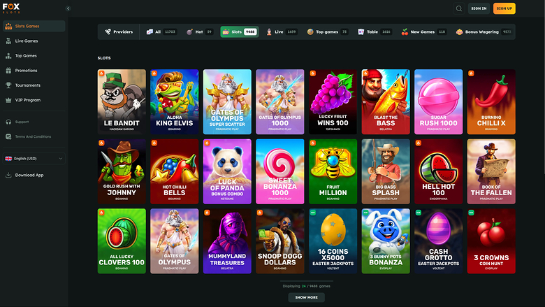 FoxSlots Casino Games desktop