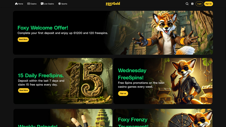 FoxyGold Casino Desktop Promotions