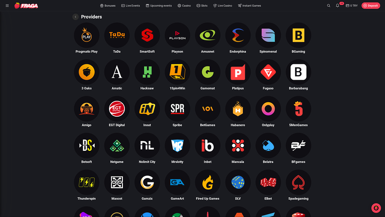 Fragabet Casino desktop game developers