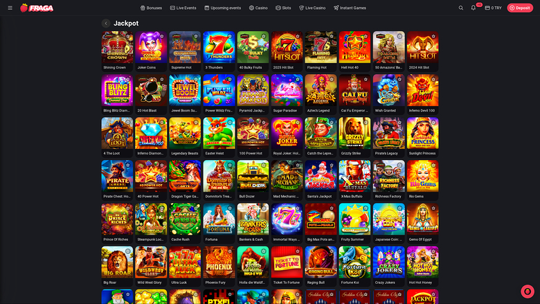 Fragabet Casino desktop jackpot
