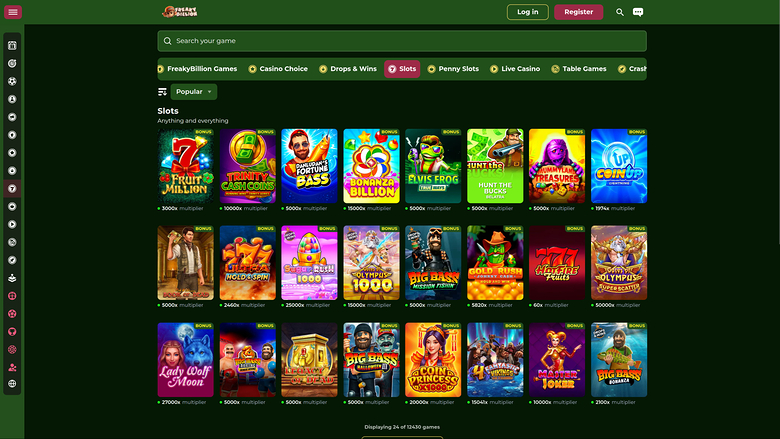 FreakyBillion Casino games Desktop