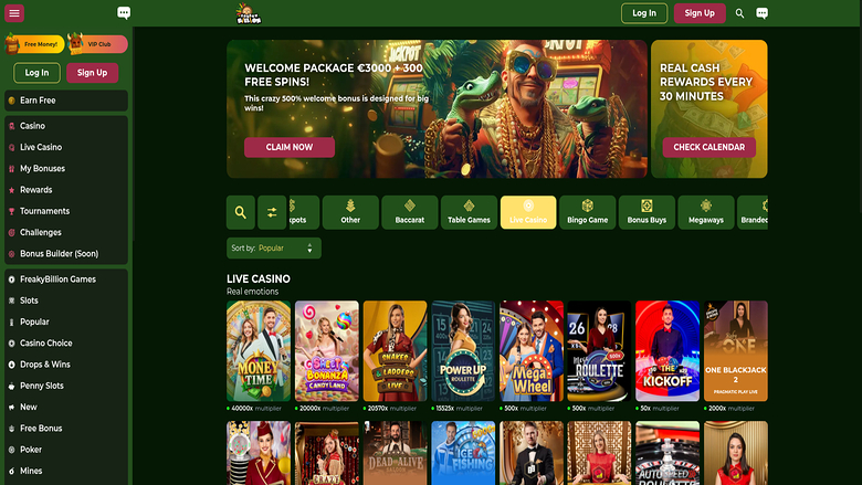 Live Dealers screenshot of FreakyBillion Casino for Desktop