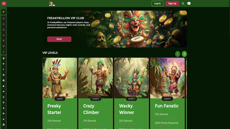 VIP screenshot of FreakyBillion Casino for Desktop