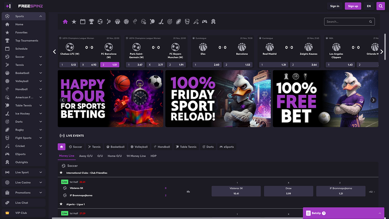 Freespinz Casino Desktop Sports