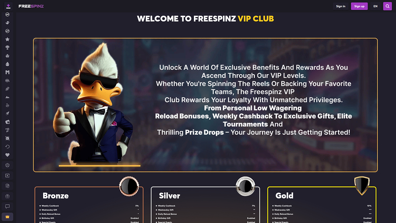 Freespinz Casino Desktop VIP Program