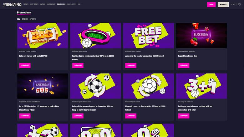 Frenzino Casino Desktop Promotions