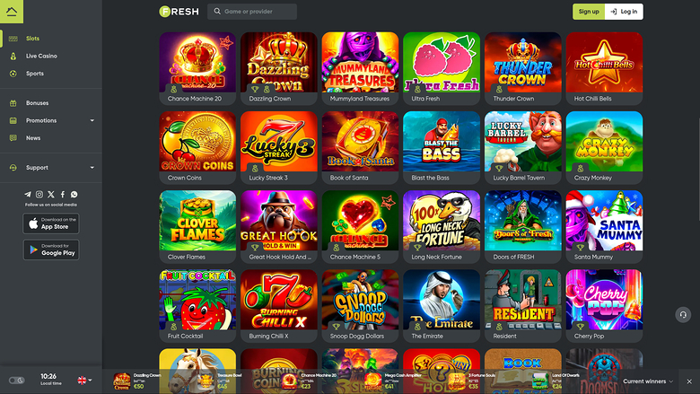 Fresh Casino Desktop Games