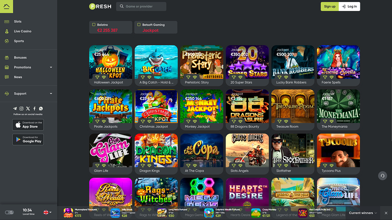 Fresh Casino Desktop Jackpot