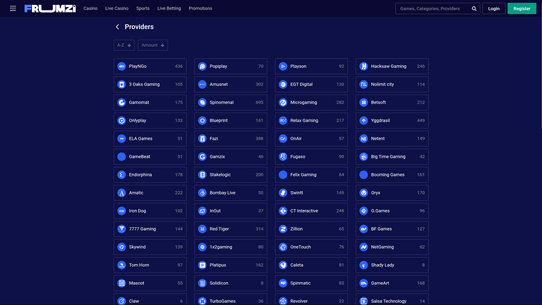 Frumzi Casino Desktop Game Developers