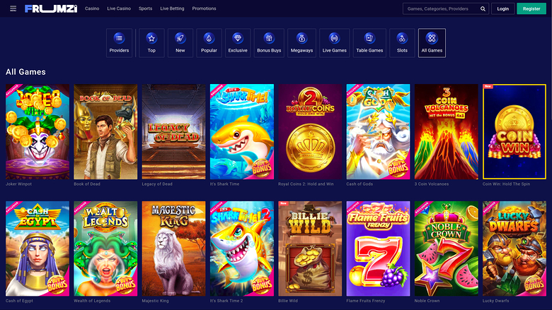 Frumzi Casino Desktop Games