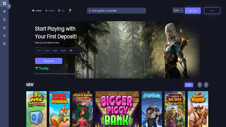 Homepage screenshot of FunkyJackpot Casino for Desktop
