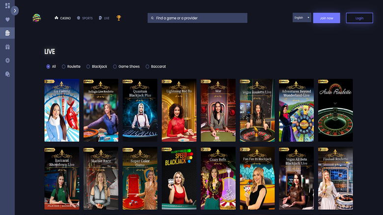 Live Dealers screenshot of FunkyJackpot Casino for Desktop