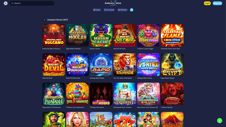 Galactic Wins Casino Desktop Jackpot
