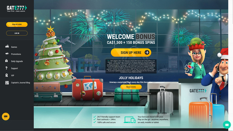Gate 777 Casino Desktop Homepage