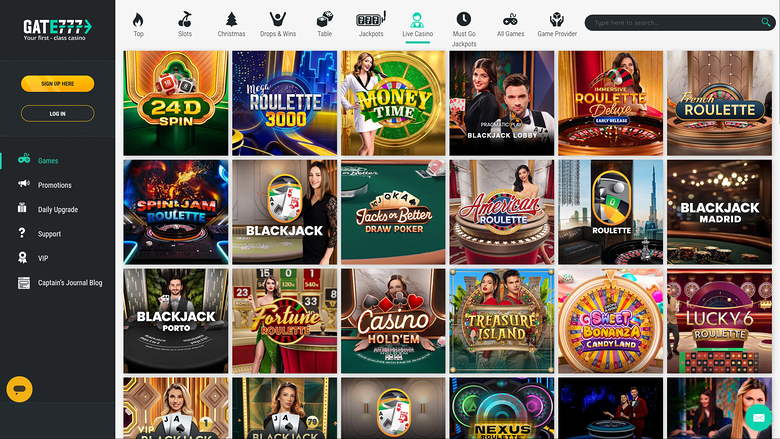 Gate 777 Casino Desktop Live Dealer