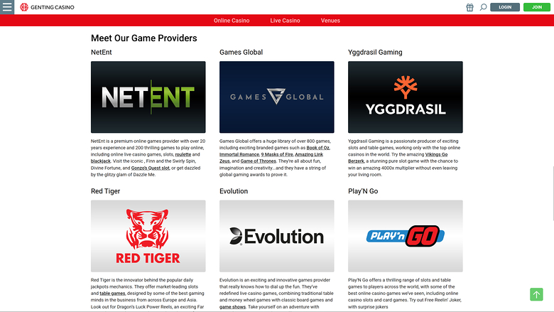 Genting Casino Desktop Game Developers