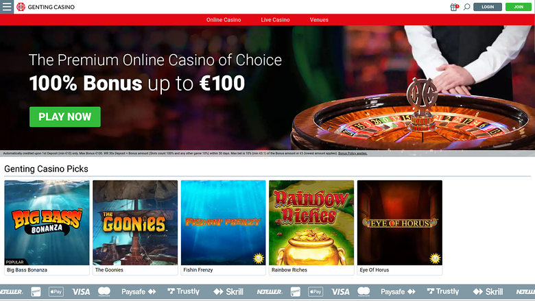 Genting Casino Desktop Homepage