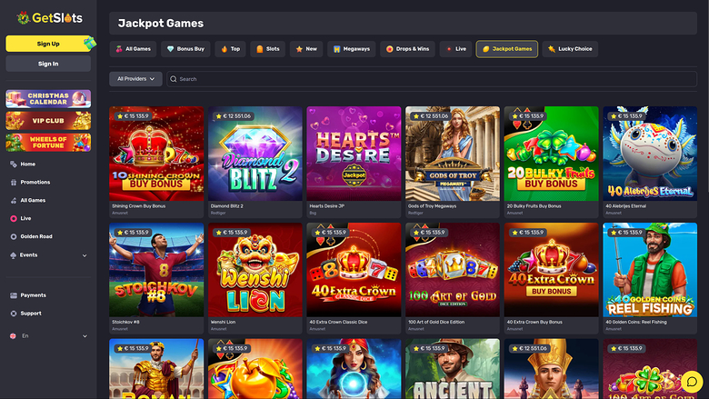 GetSlots Casino Desktop Jackpot