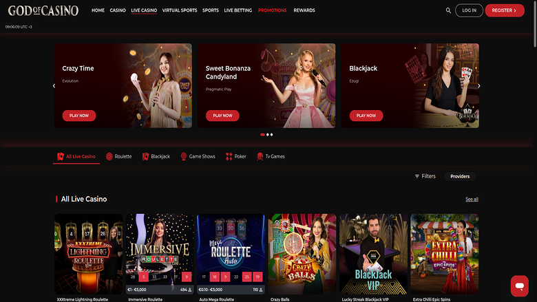 God Of Casino Desktop Live Dealer