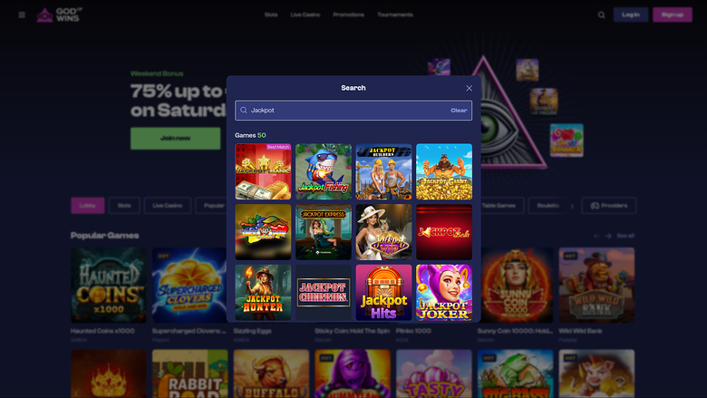 God of Wins Casino Desktop Jackpot