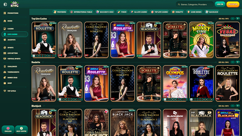 GoKong Casino Desktop Live Dealer