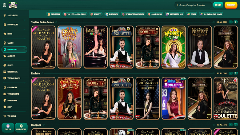Live Dealer screenshot of GoKong Casino for Desktop