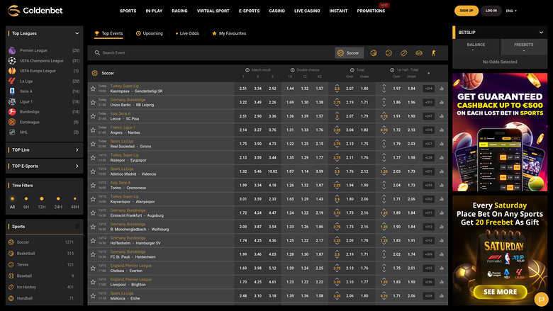 GoldenBet Casino Desktop Sports