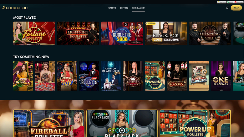 Golden Bull Casino Desktop Live Dealer